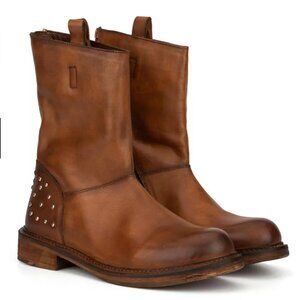 Vintage Foundry Co. Women's Stacy Mid Calf Studded Boots in brown/tan Size 8